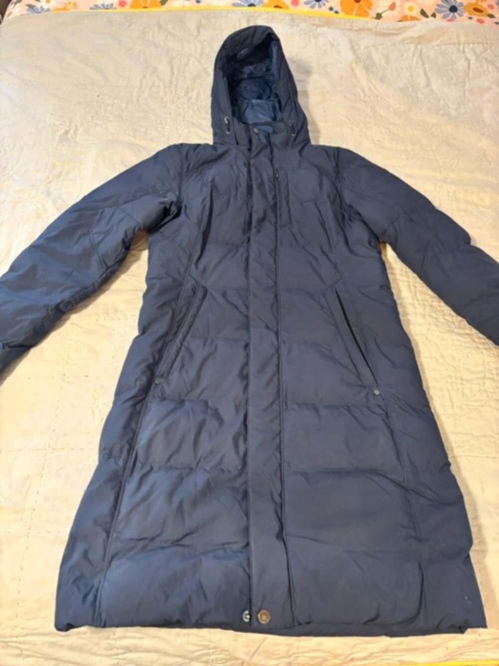 REI S long puffer coat with hood women's
